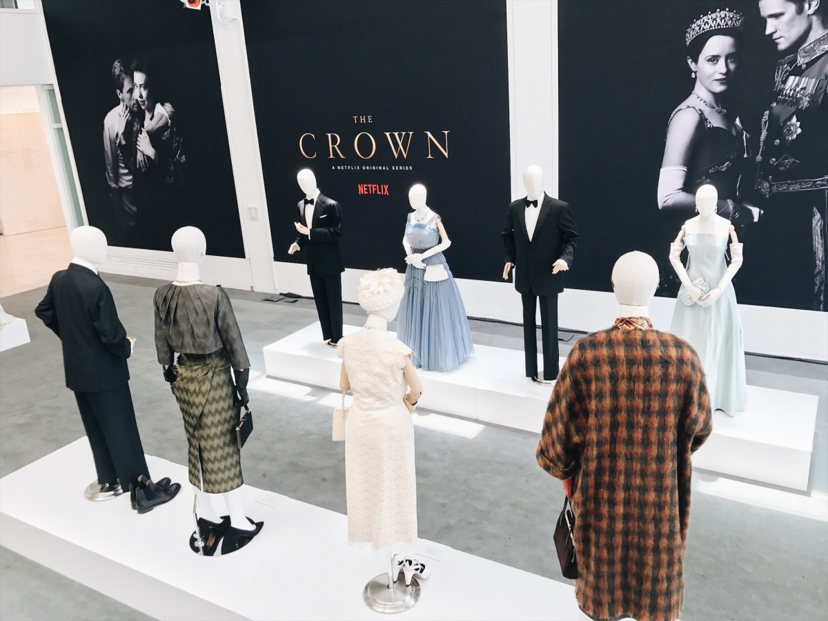 The Crown, Netflix's The Crown, Claire Foy, Matt Smith, Vanessa Kirby, Matthew Goode, Michele Clapton, costume design, Paley Center for Media, Beverly Hills, television costume design, Windsor family, The Royal Family, Gal Meets Glam collection, Louis Vuitton, gingham dress, vintage fashion, fifties fashion, mid-century fashion, forties fashion, lookbook, fashion blogger, red lips, outfit of the day, ootd, summer fashion, museum exhibition, fashion exhibition, Queen Elizabeth II, Princess Margaret